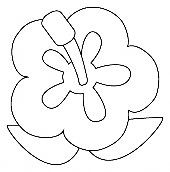 Hibiscus Emoji coloring page image