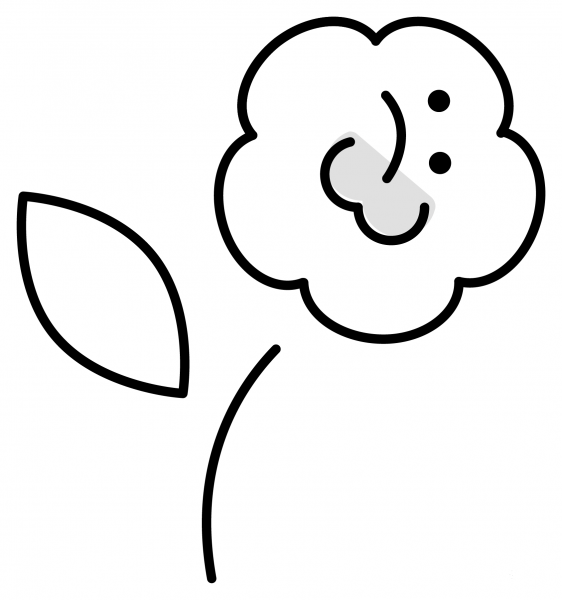 Hibiscus Emoji coloring page image