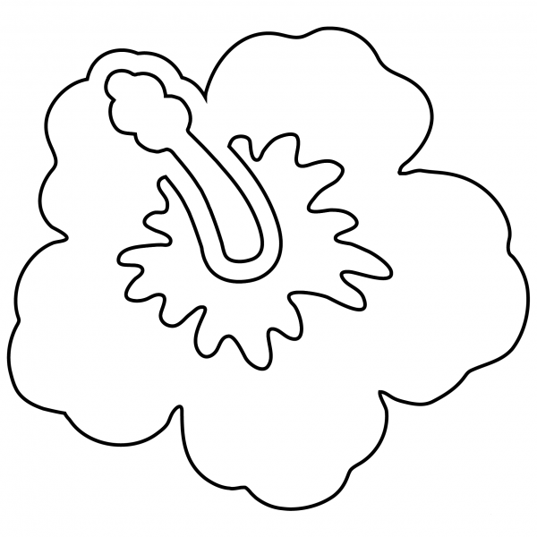 Hibiscus Emoji coloring page image