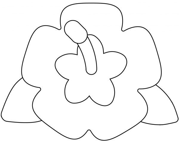 Hibiscus Emoji coloring page image