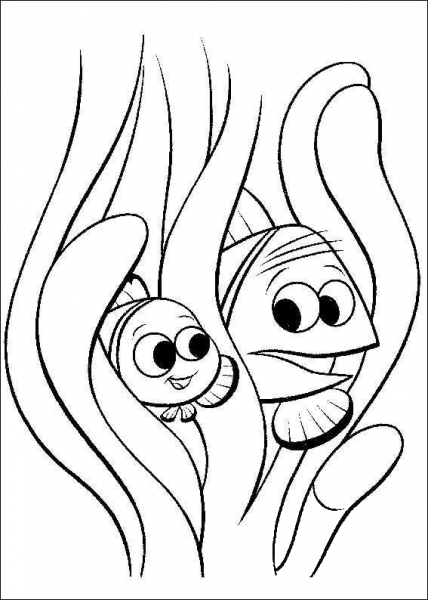 Hiding in Algae coloring page image