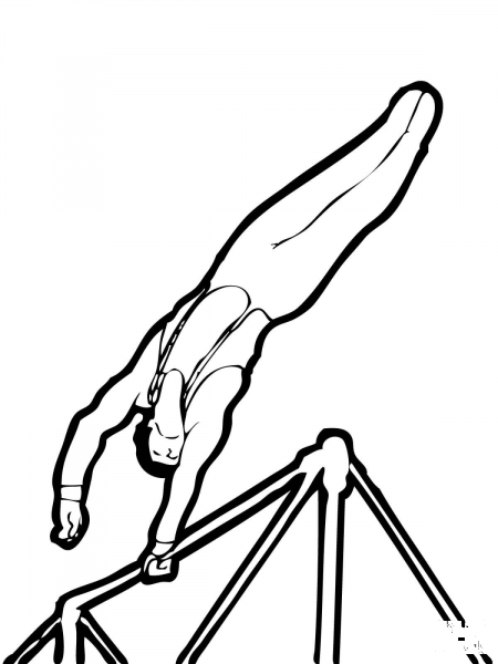 High Bar Gymnastics coloring page image