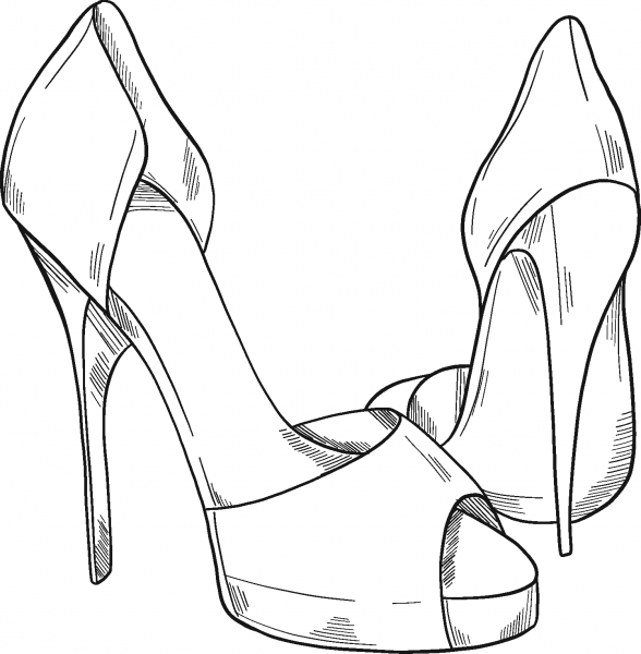 High Heel coloring page image