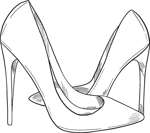 High Heel coloring page image