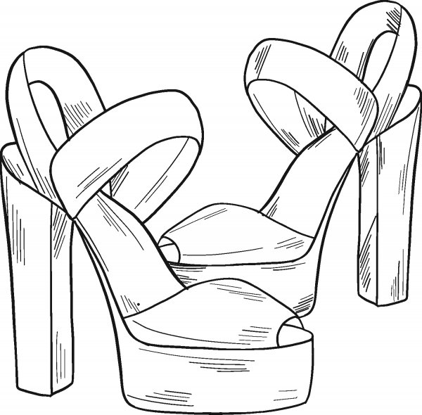 High Heel coloring page image