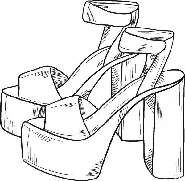 High Heel coloring page image