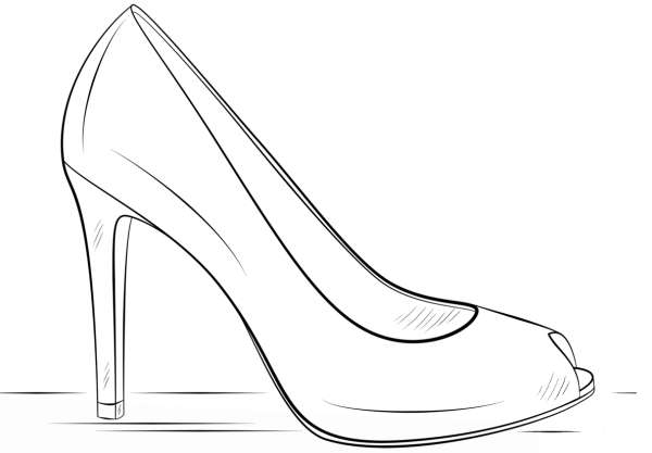High Heel Shoe coloring page image
