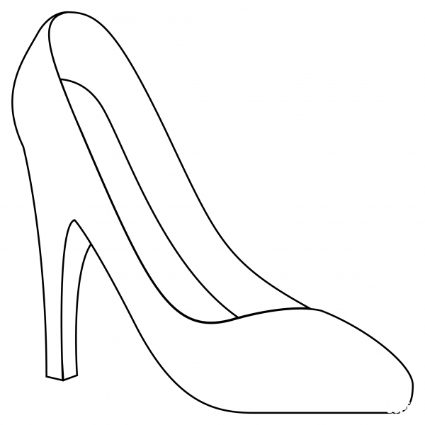 High Heeled Shoe coloring page image