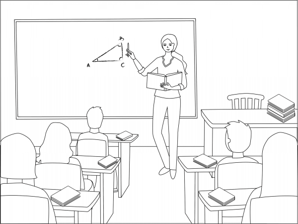 High School Teacher coloring page image