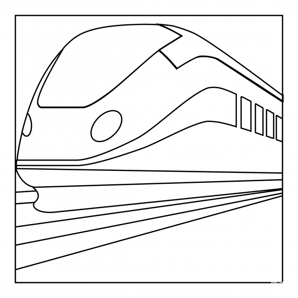 High Speed Train coloring page image