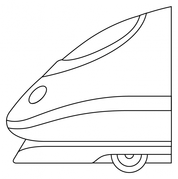 High Speed Train Emoji coloring page image