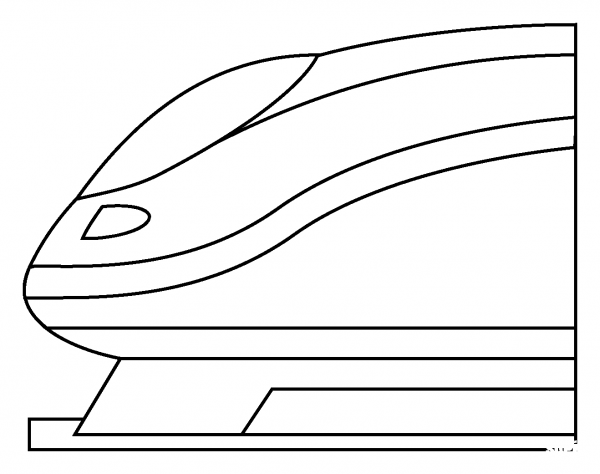 High Speed Train Emoji coloring page image