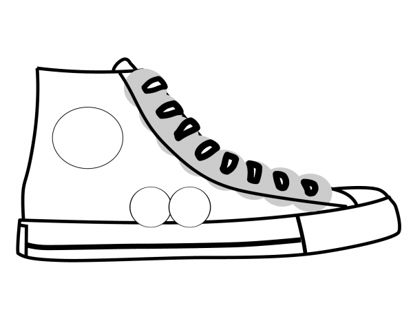 High Top Shoe coloring page image