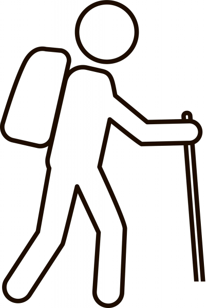 Hiker coloring page image