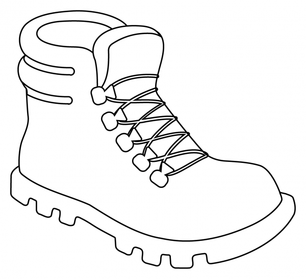 Hiking Boot Emoji coloring page image