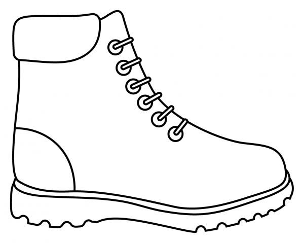 Hiking Boot Emoji coloring page image