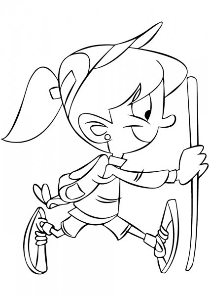 Hiking Girl coloring page image