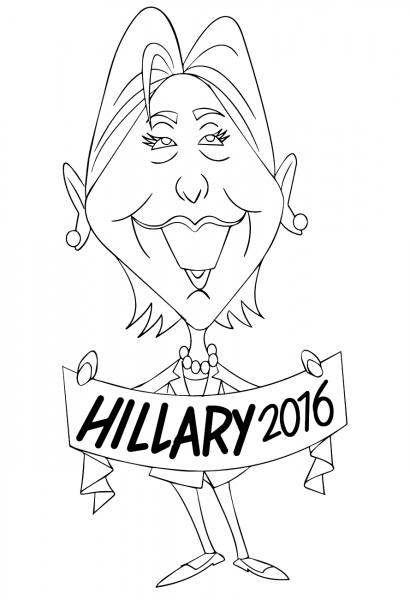 Hillary Clinton 2016  coloring page image