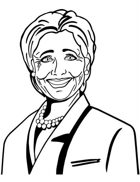 Hillary Clinton coloring page image