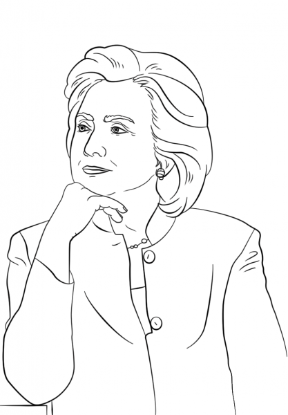 Hillary Clinton coloring page image