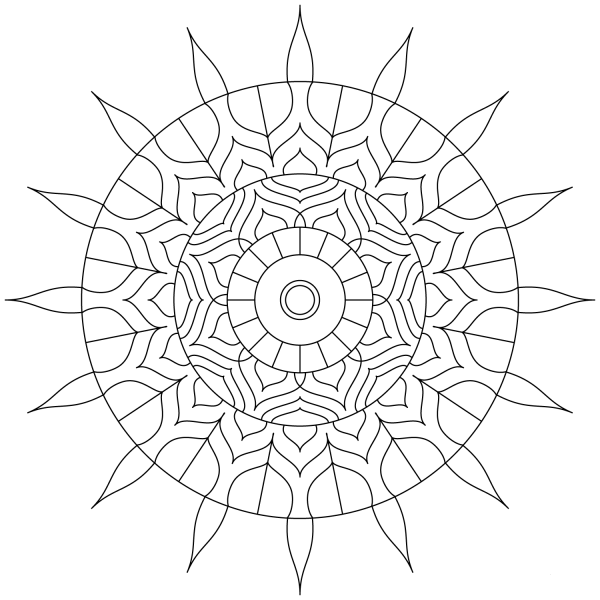 Hindu Mandala coloring page image