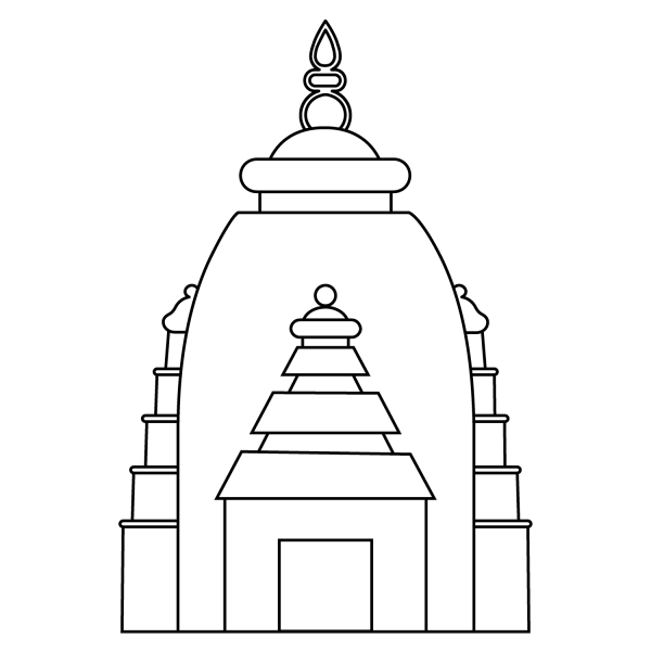 Hindu Temple Emoji coloring page image