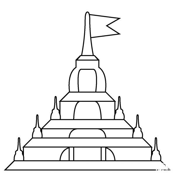 Hindu Temple Emoji coloring page image