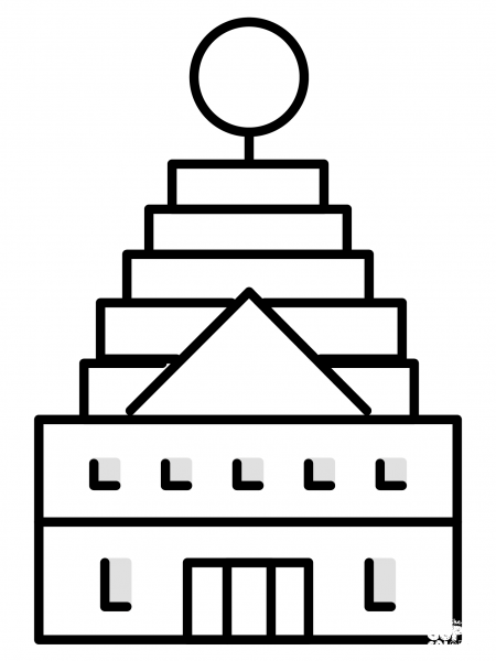Hindu Temple Emoji coloring page image