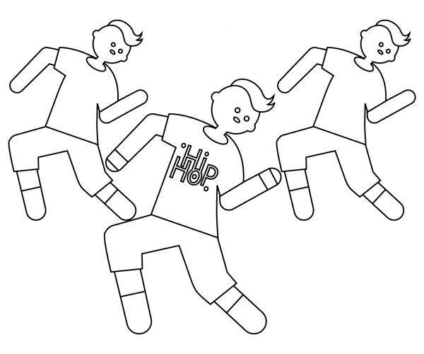 Hip Hop Dance coloring page image