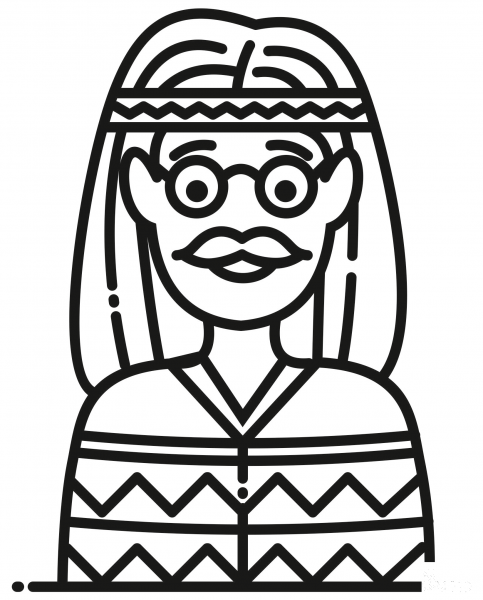 Hippie coloring page image