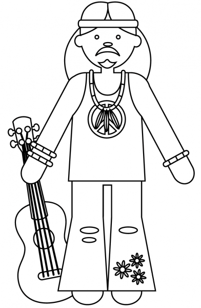 Hippie coloring page image