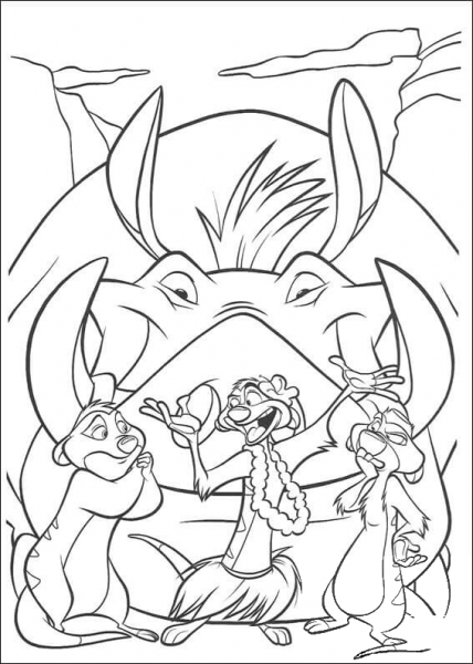 Hippo And a Little Timon  coloring page image