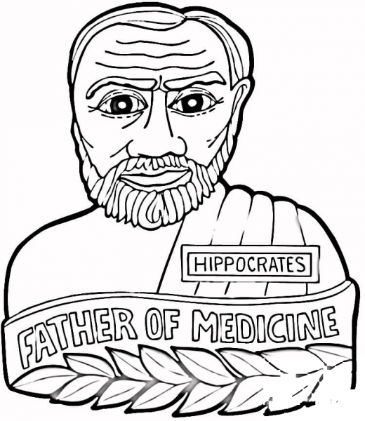 Hippocrates Father Of Medicine  coloring page image