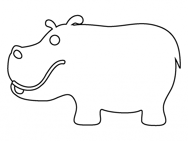 Hippopotamus Emoji coloring page image