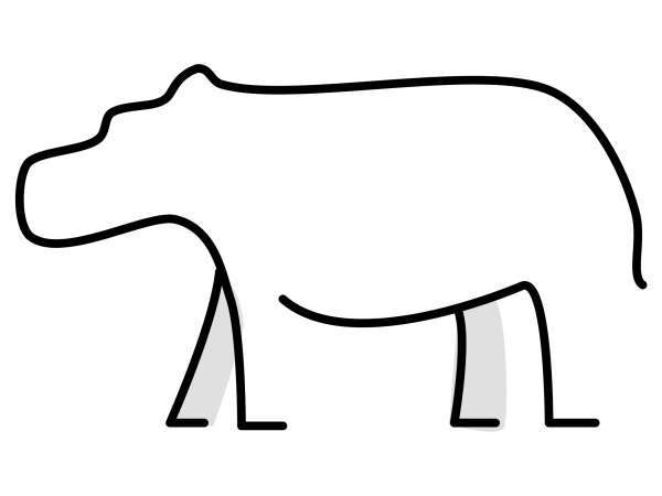 Hippopotamus Emoji coloring page image