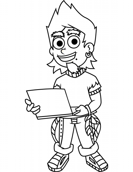 Hipster coloring page image