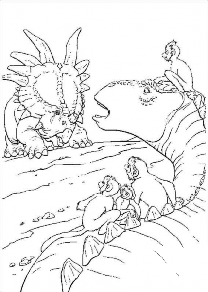 Aladar Tells Everyone to Run Away  coloring page image