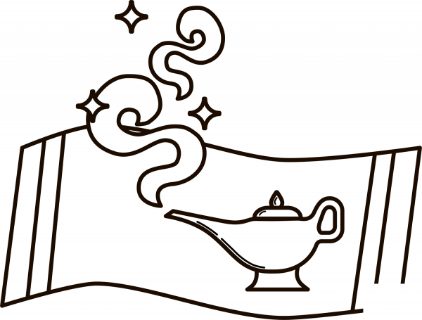 Aladdin Lamp coloring page image