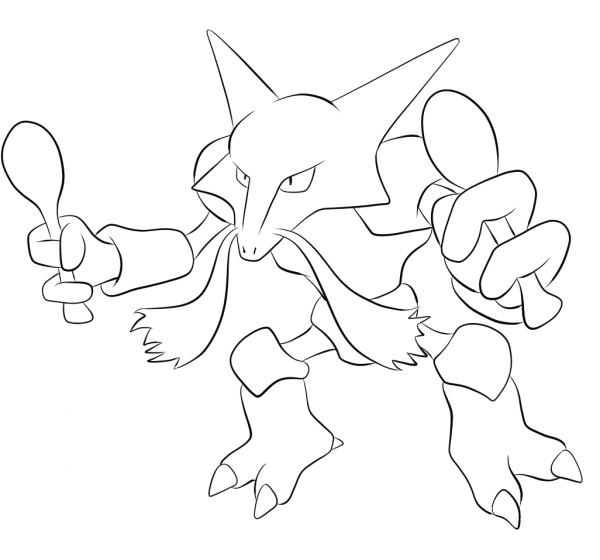 Alakazam coloring page image
