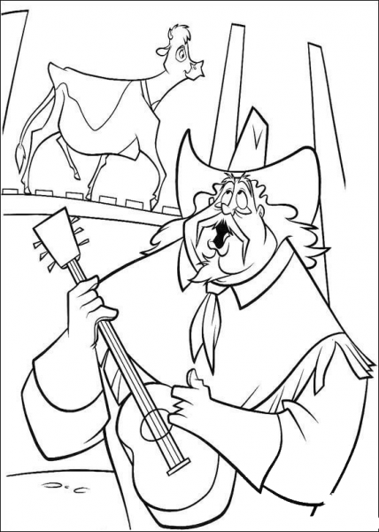 Alameda is singing a song coloring page image