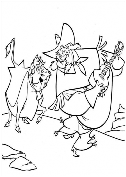 Alameda Slim is playing guitar coloring page image
