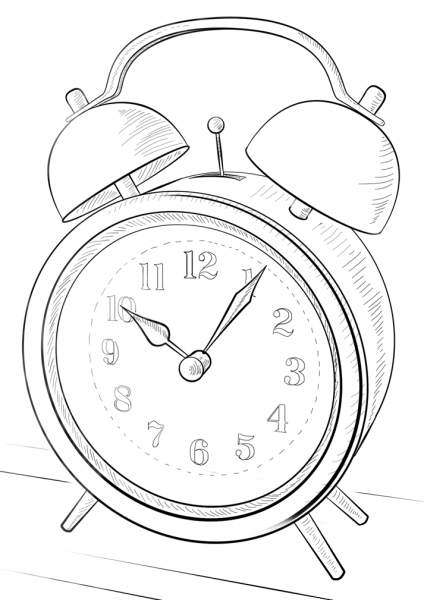 Alarm Clock coloring page image