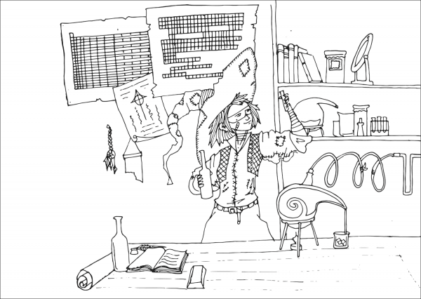 Alchemist Witch coloring page image