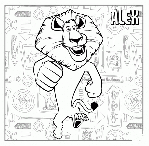 Alex The Lion  coloring page image