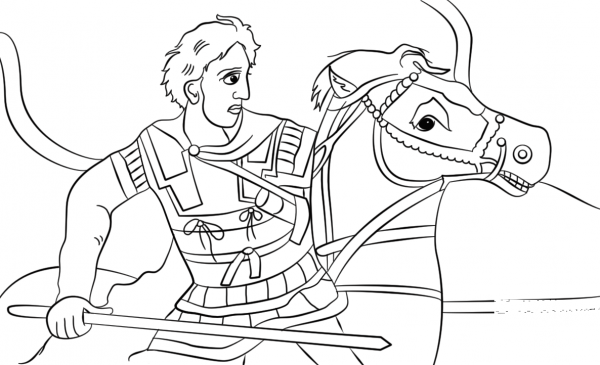 Alexander the Great coloring page image