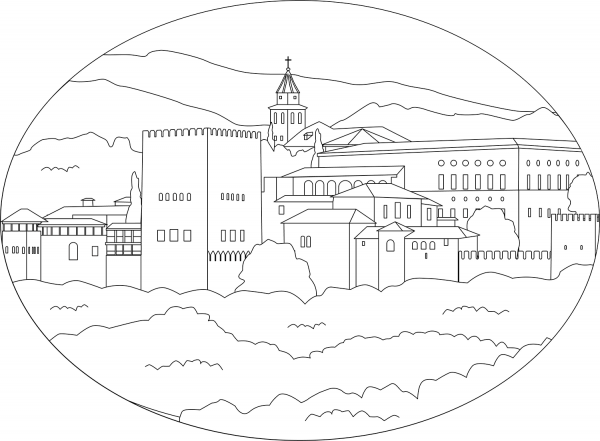 Alhambra coloring page image