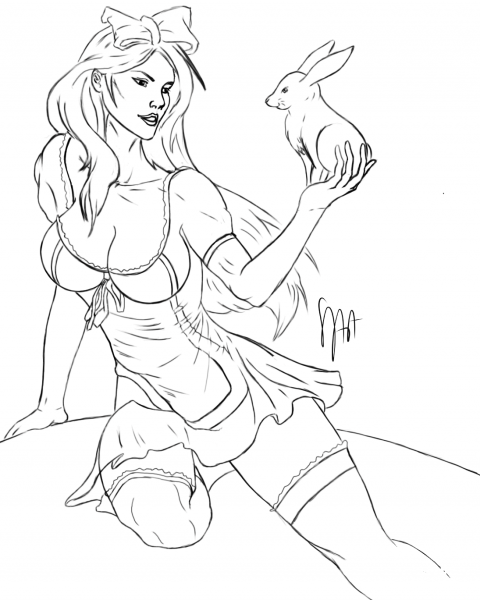 Alice in Wonderland coloring page image
