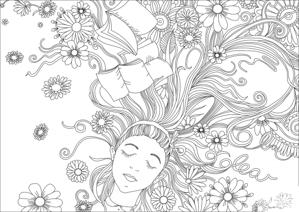 Alice in Wonderland coloring page image