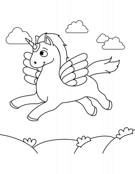 Alicorn coloring page image