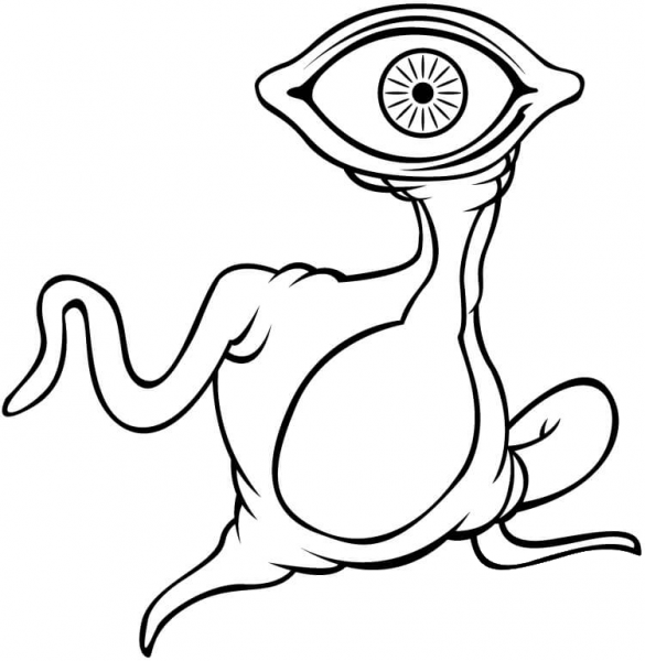Alien Cyclop coloring page image